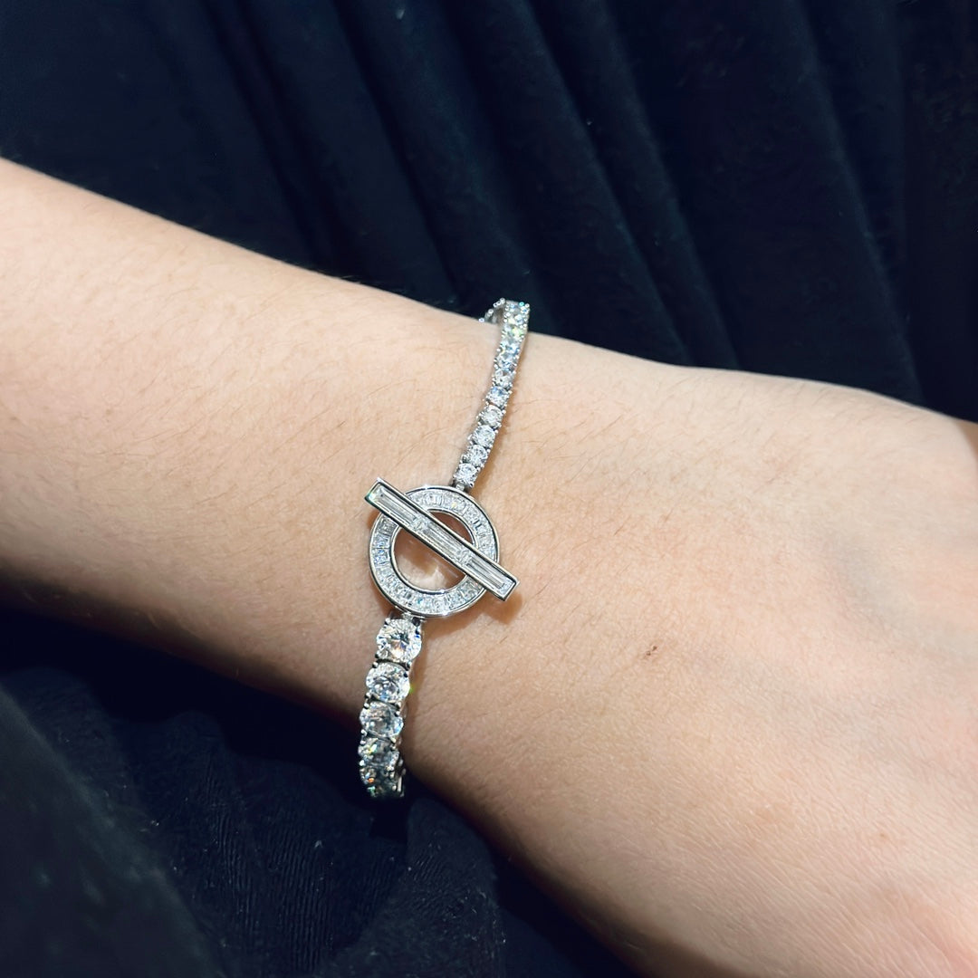 Hermes Finesse Link Diamond 18K Gold Bracelet
