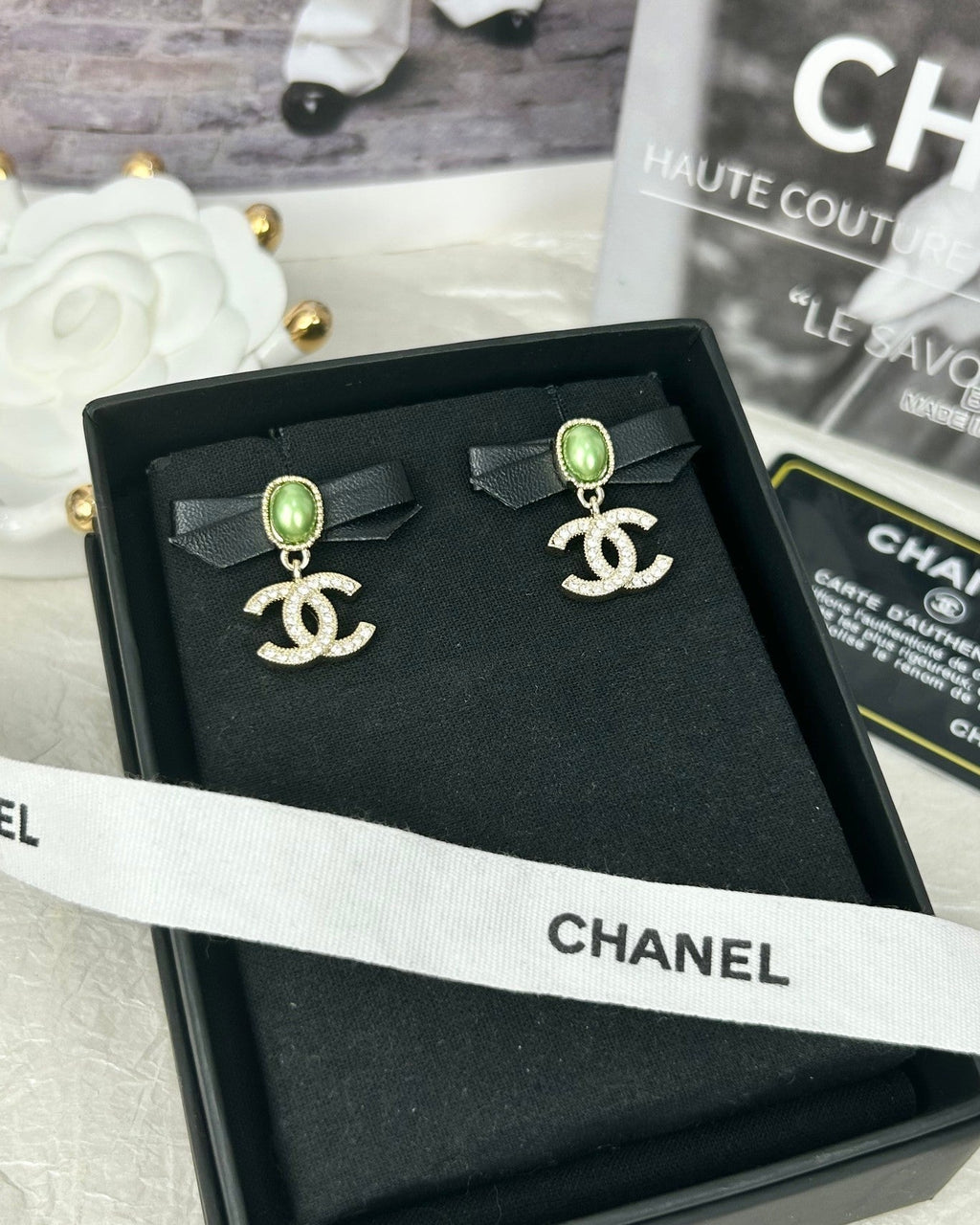 Chanel Bow 18K Gold Earrings
