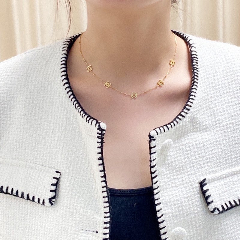 Chanel Small Logo Gold 18K Gold Necklace