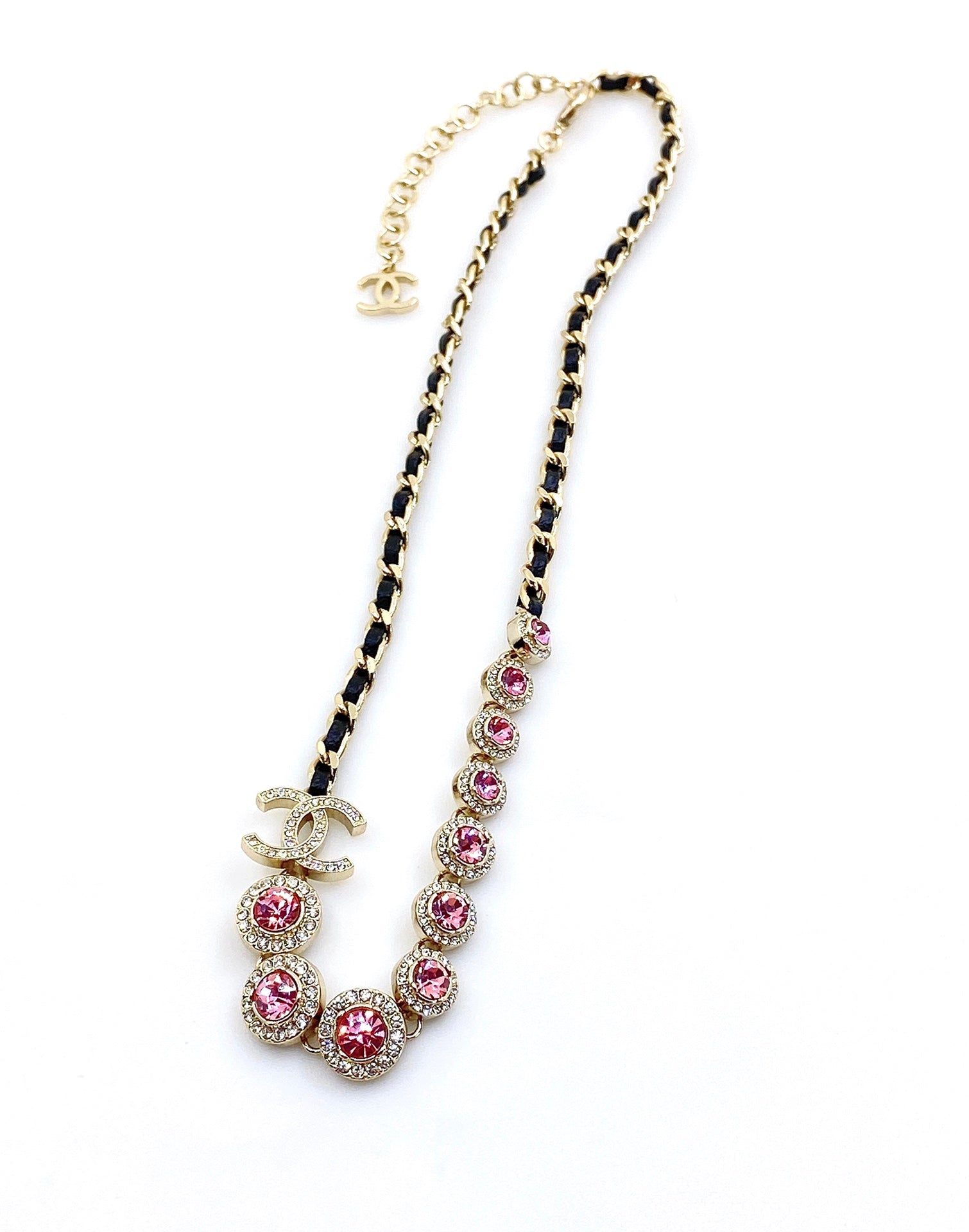 Chanel Leather Choker 18K Gold Necklace