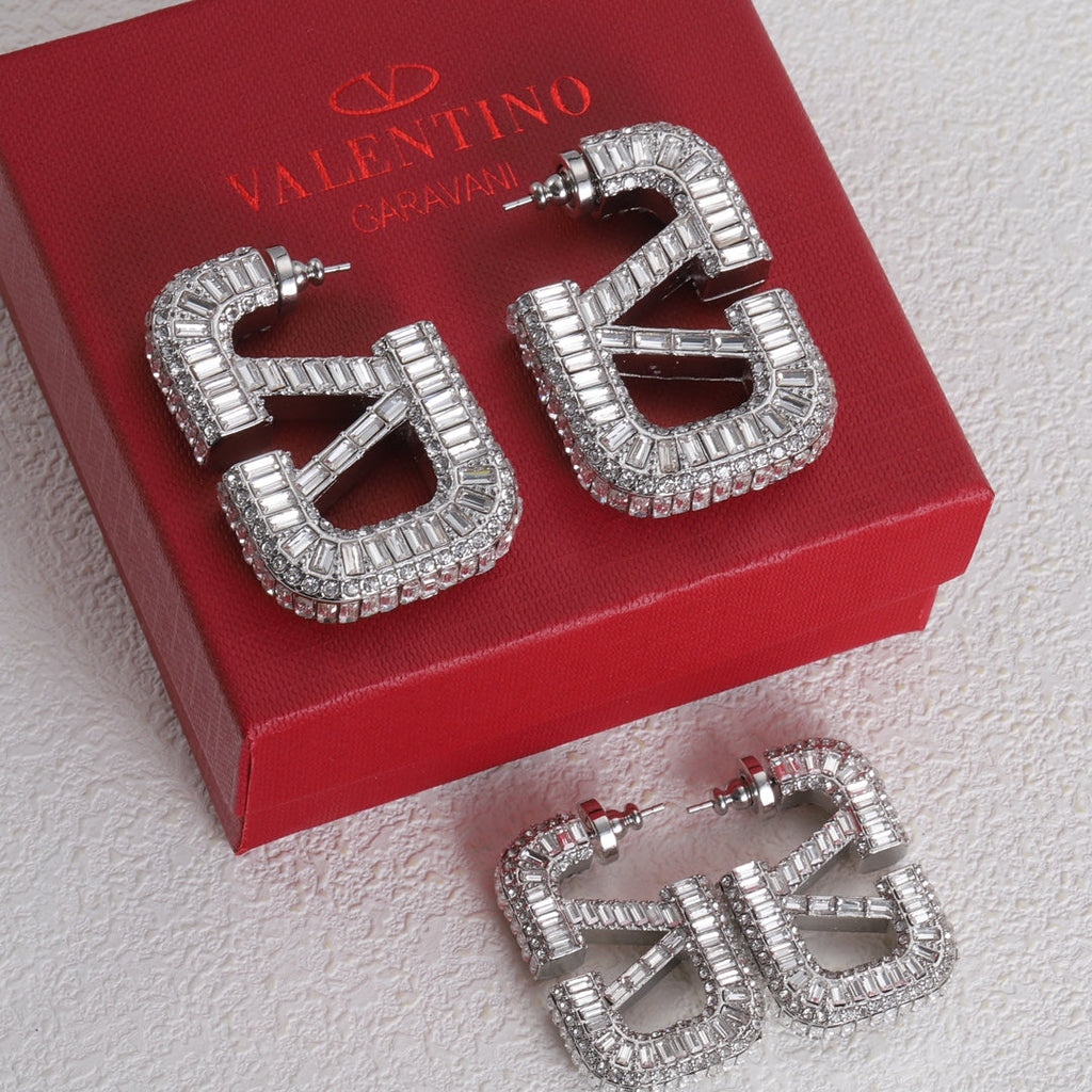 Valentino Crystals 18K Gold Earrings