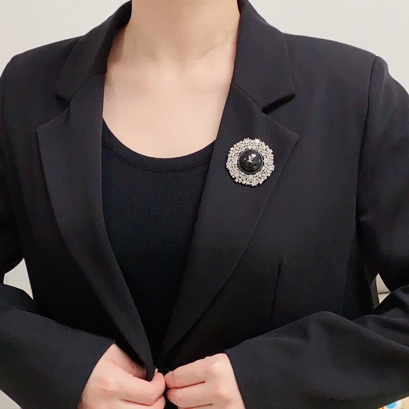 Louis Vuitton Black Ball 18K Gold Brooch