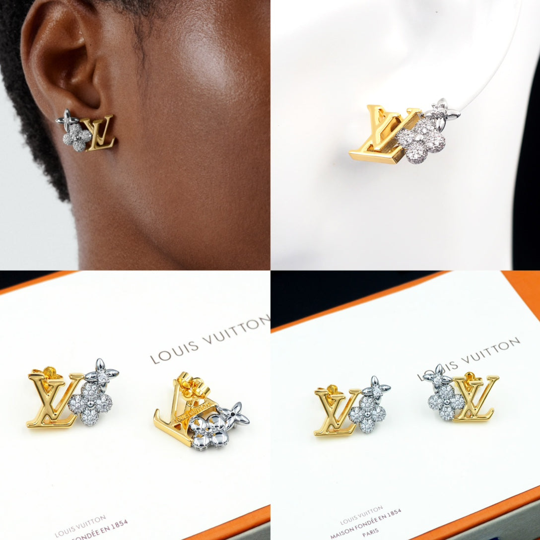 Louis Vuitton Gram 18K Gold Earrings