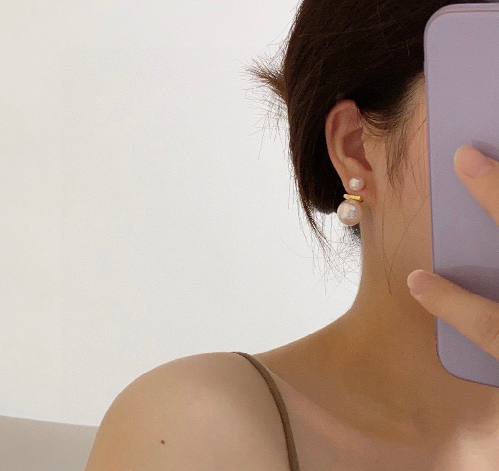 Celine Pearl 18K Gold Earrings