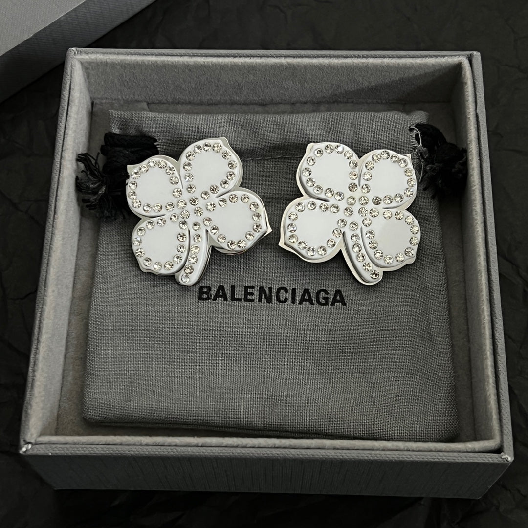 Balenciaga Flower 18K Gold Earrings