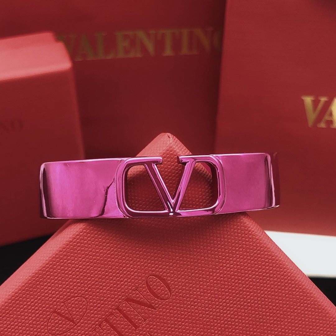 Valentino Pink Cuff 18K Gold Bracelet