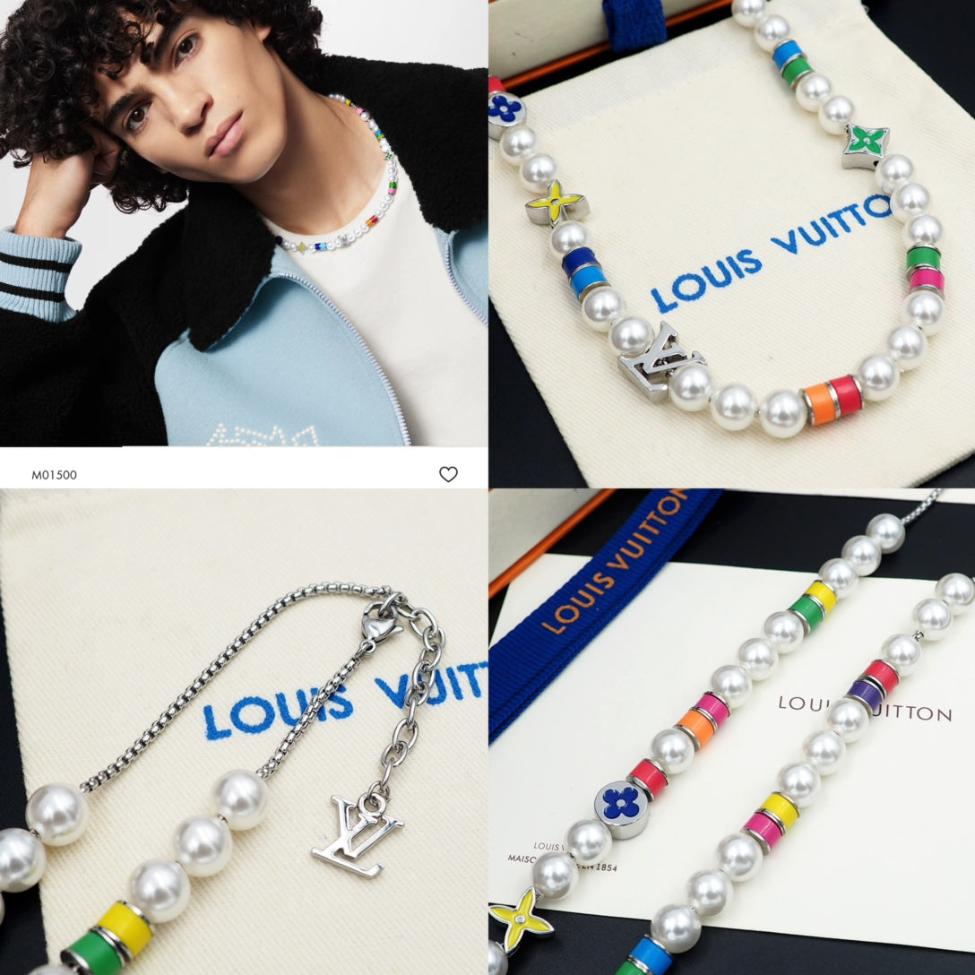 Louis Vuitton MNG Pearls Party 18K Gold Necklace