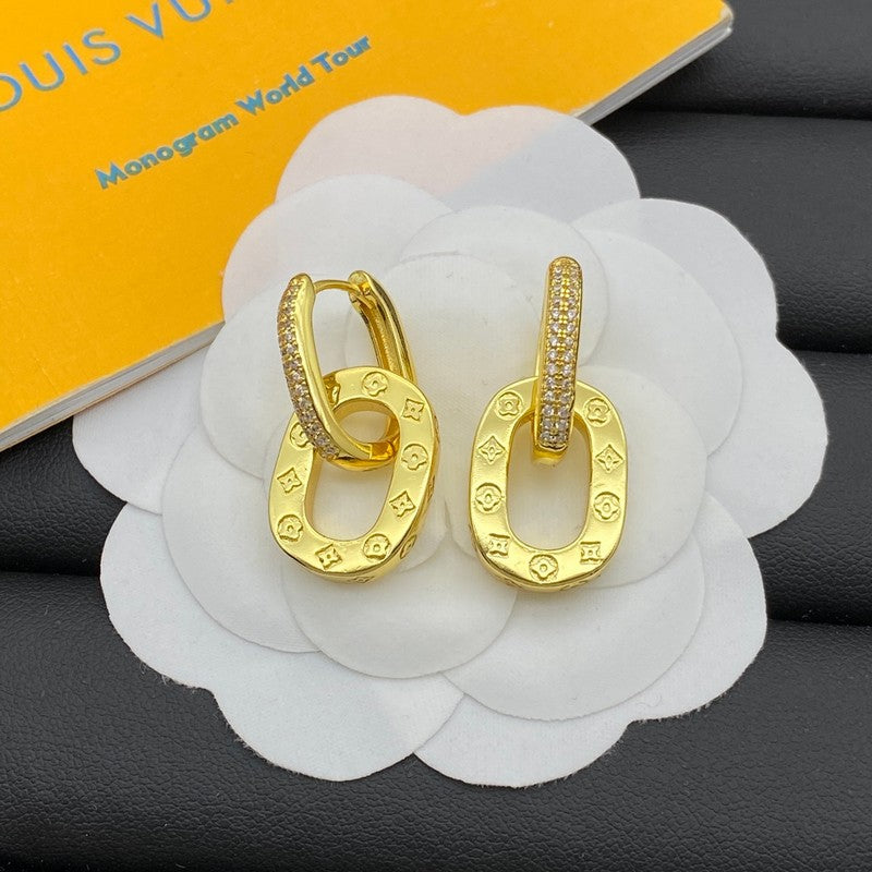 Louis Vuitton Circle 18K Gold Earrings