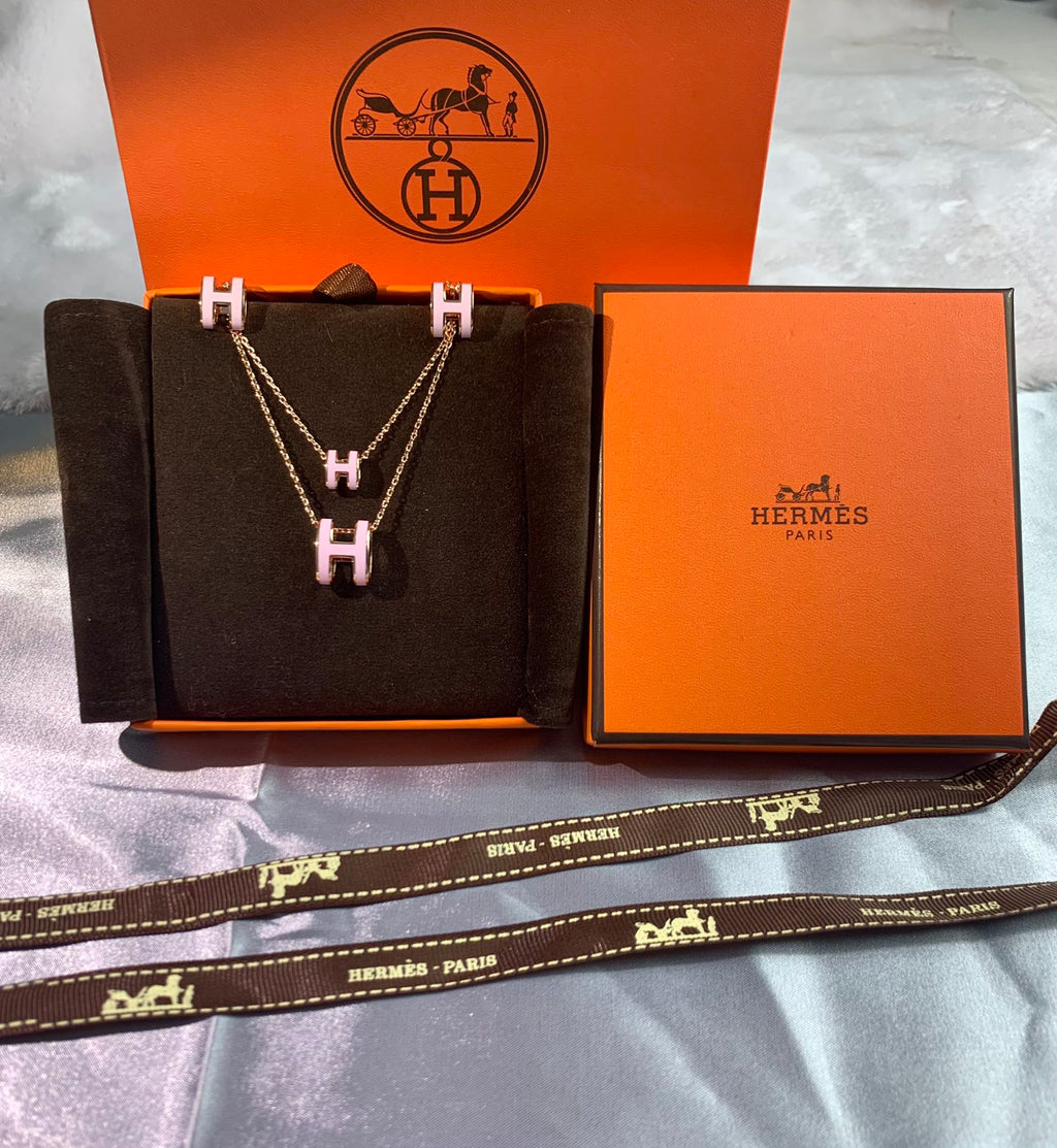 Hermes Mini Pop Pink 18K Gold Necklace