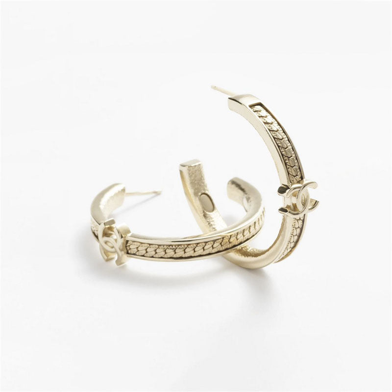 Chanel Circle 18K Gold Earrings