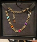 Chanel Color Logo Chain 18K Gold Necklace