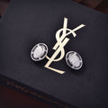 YSL Black Crystal 18K Gold Earrings