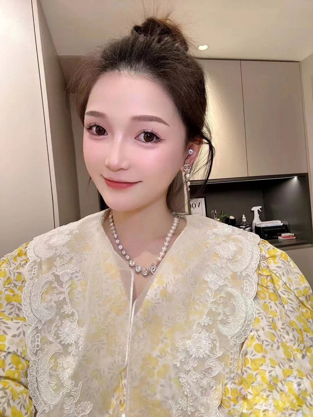 Chanel Pearls Crystals 18K Gold Necklace