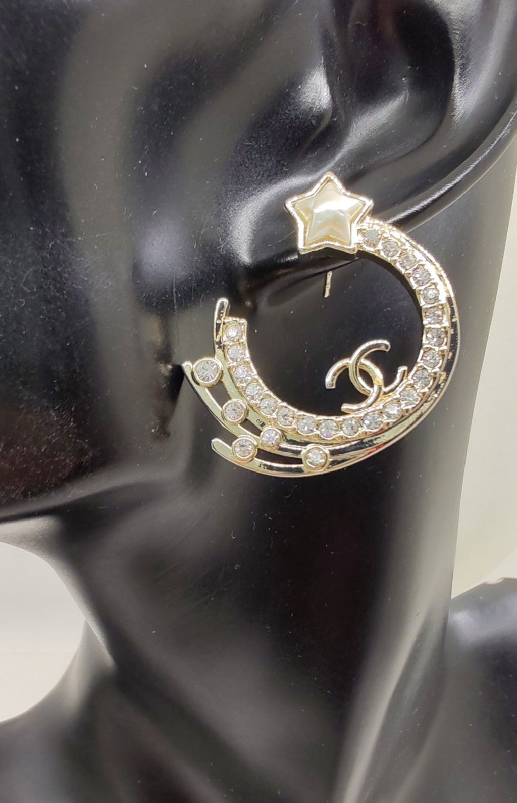 Chanel Crystals 18K Gold Earrings