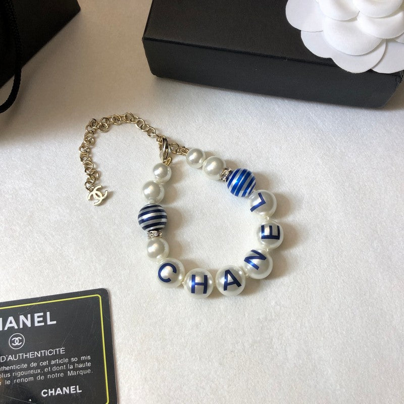 Chanel Blue Pearl 18K Gold Bracelet