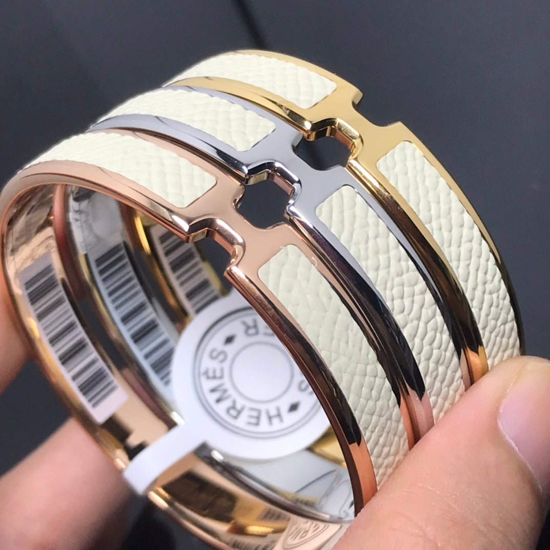 Hermes Olympe White 18K Gold Bracelet