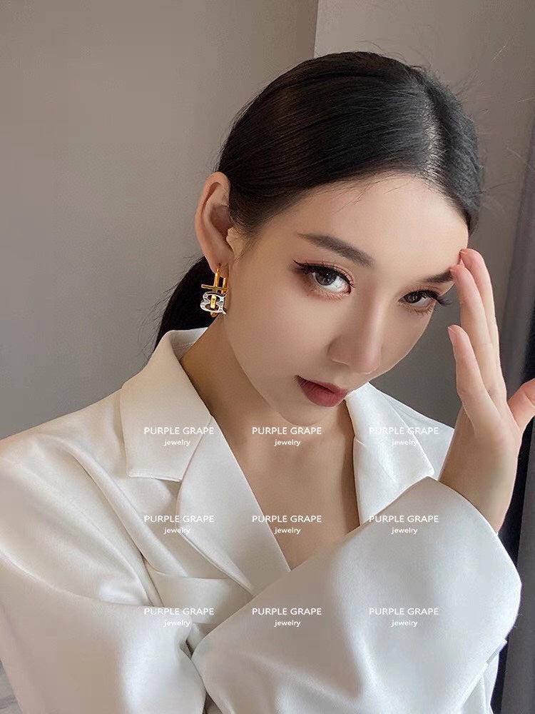 Balenciaga 18K Gold Earrings