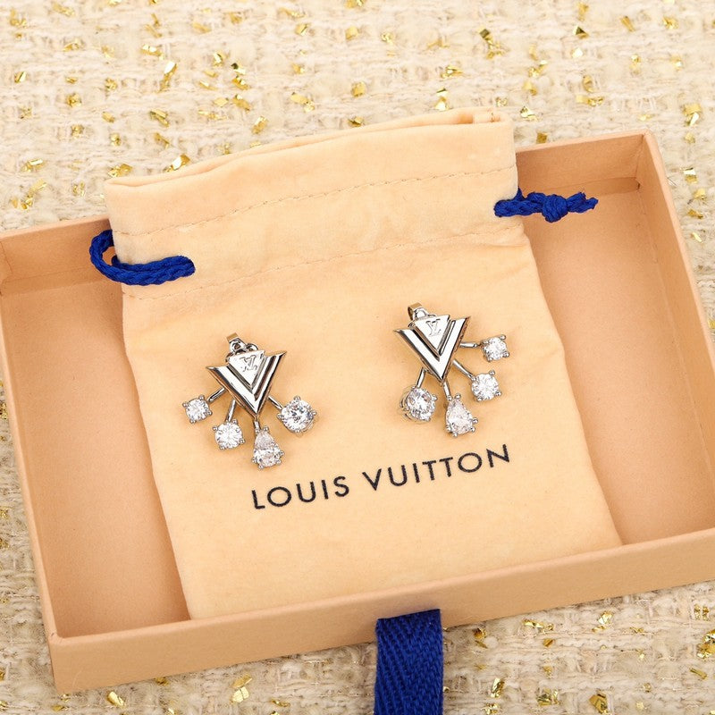 Louis Vuitton Diamomd 18K Gold Earrings