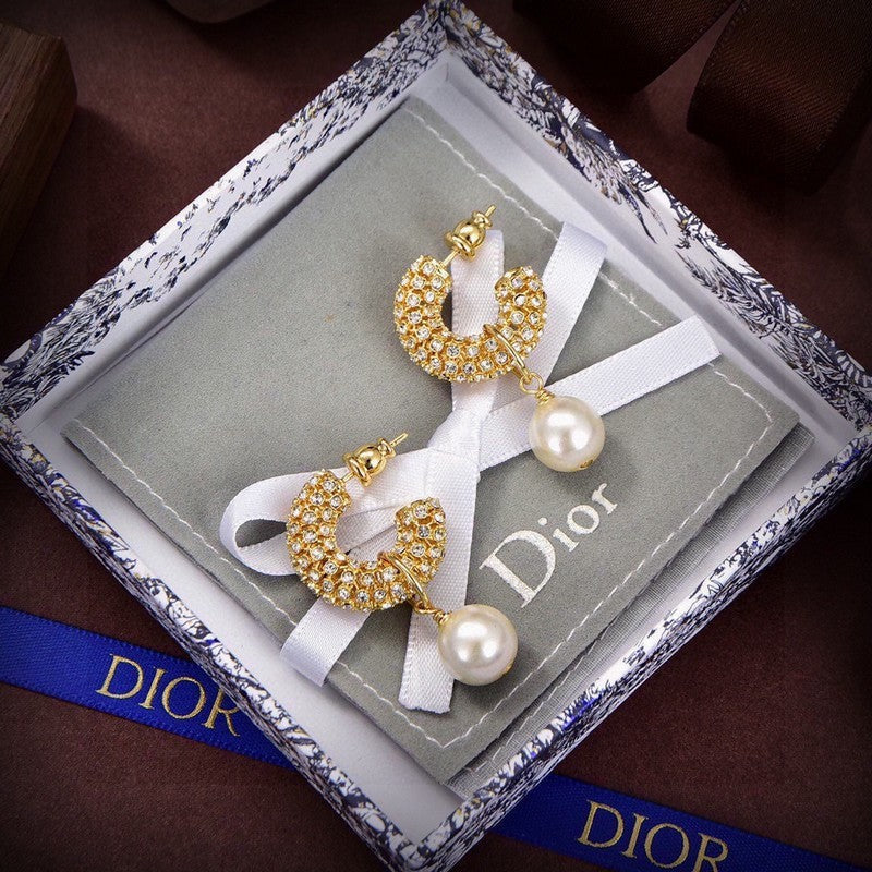 Dior Tribales Pave Diamond 18K Gold Earrings