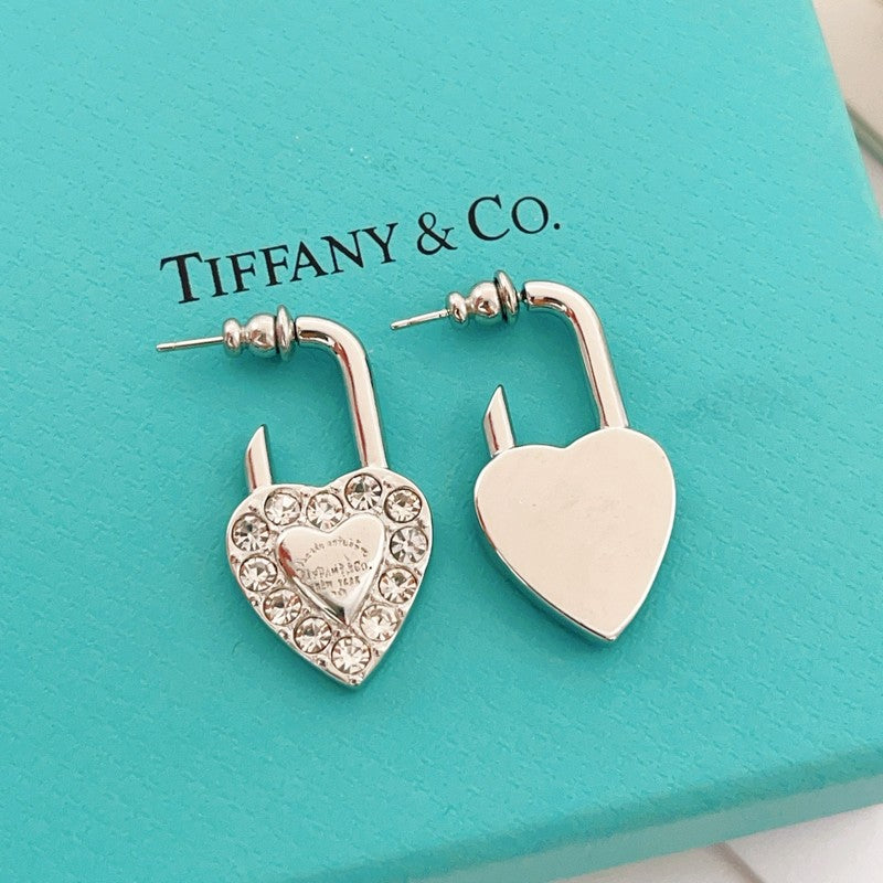 Tiffany Diamond Heart 18K Gold Earrings