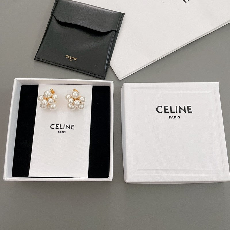 Celine Pearls Gold 18K Gold Earrings