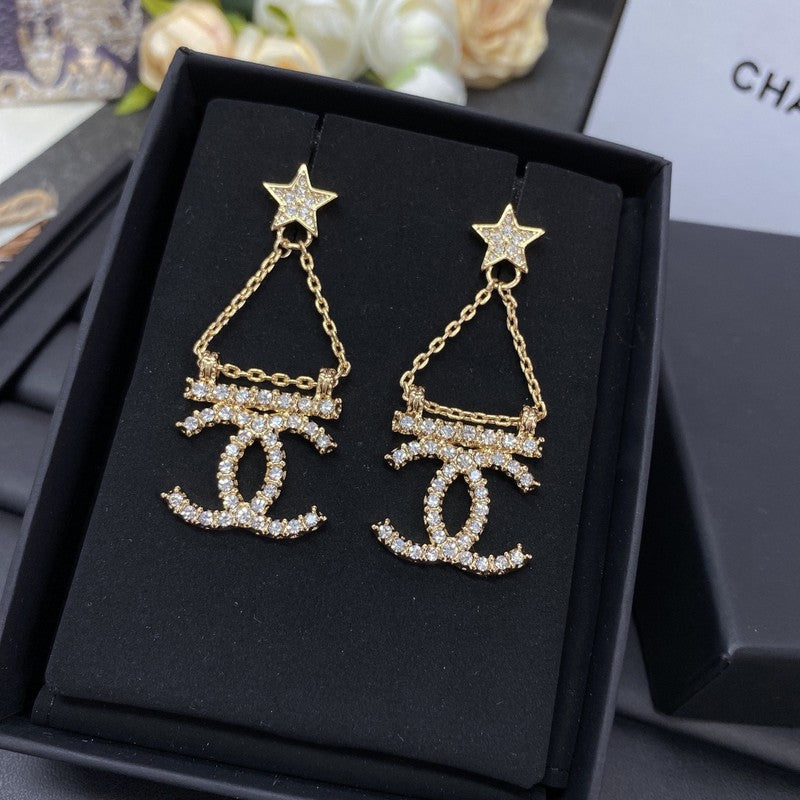 Chanel Star 18K Gold Earrings