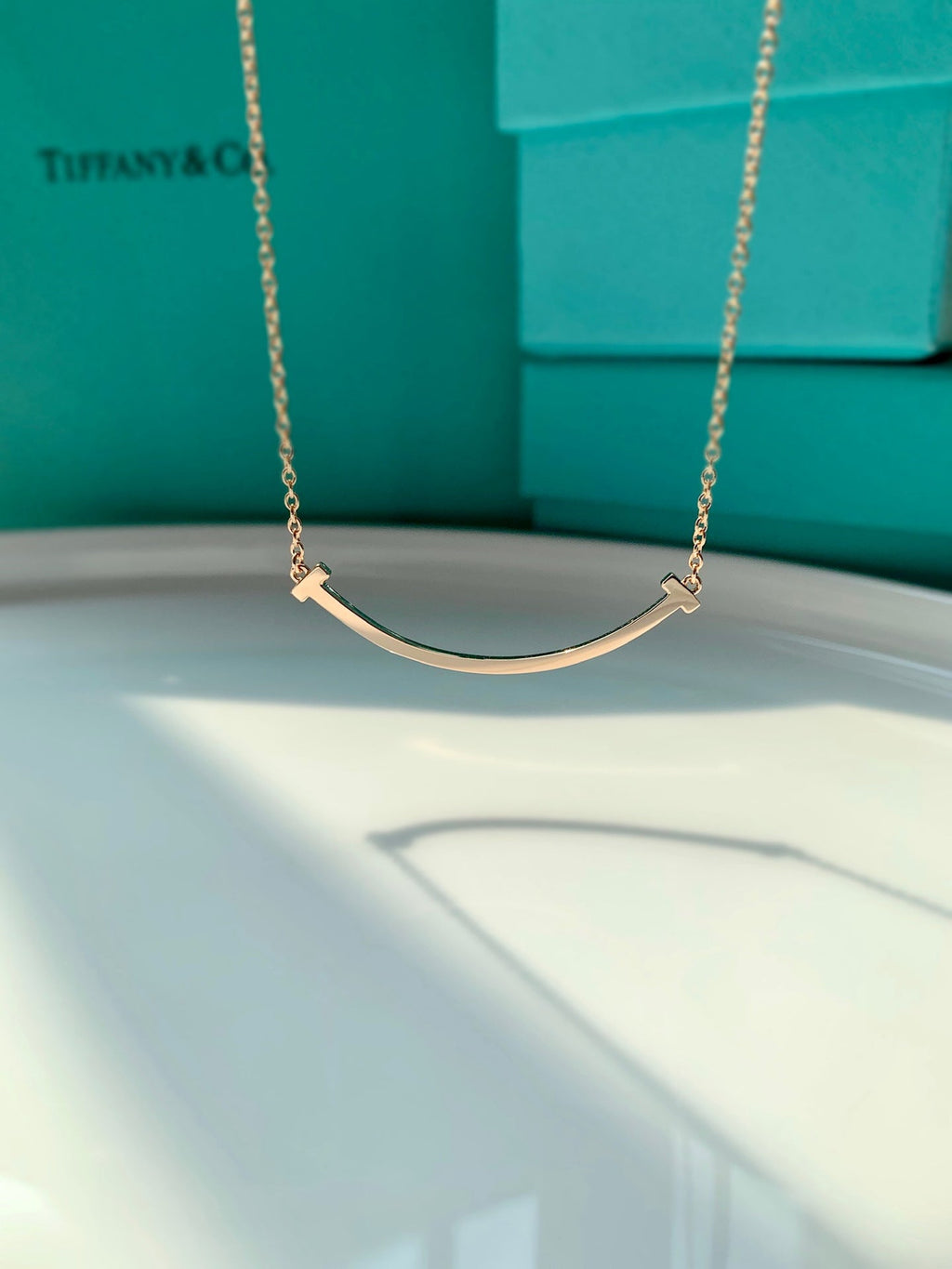 Tiffany Smile Pendant 18K Gold Necklace