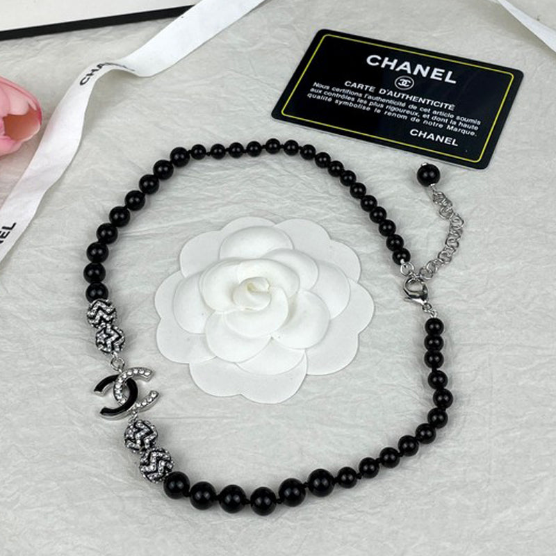 Chanel 24C Black Diamond 18K Gold Necklace