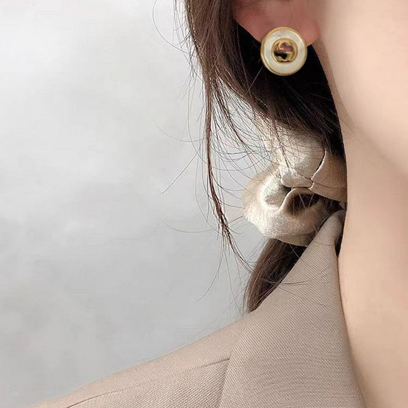 Gucci Double Gold Pearl 18K Gold Earrings