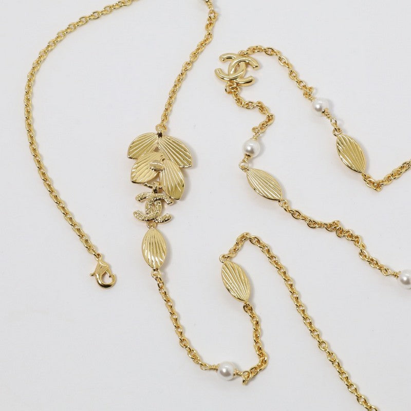 Chanel Vintage Crystal Long 18K Gold Necklace
