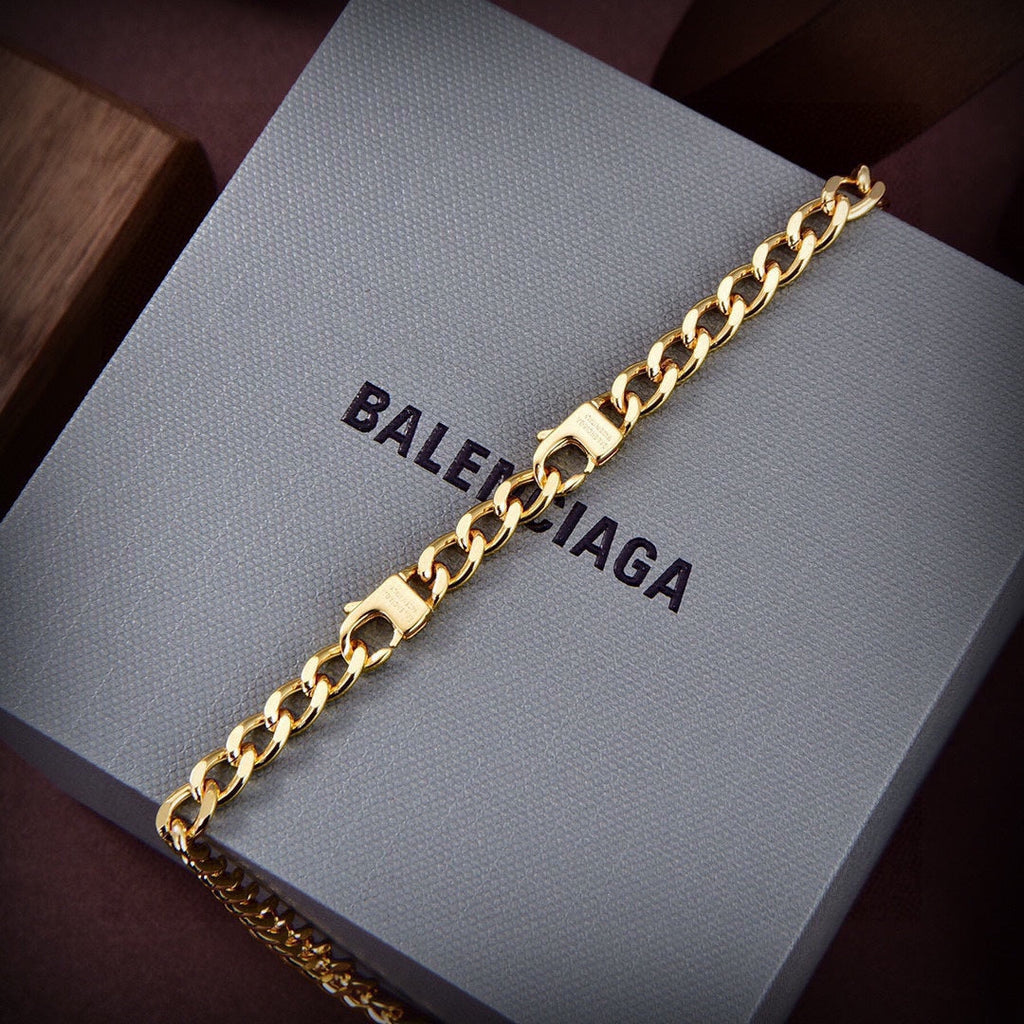Balenciaga Icon Chain Diamonds 18K Gold Necklace