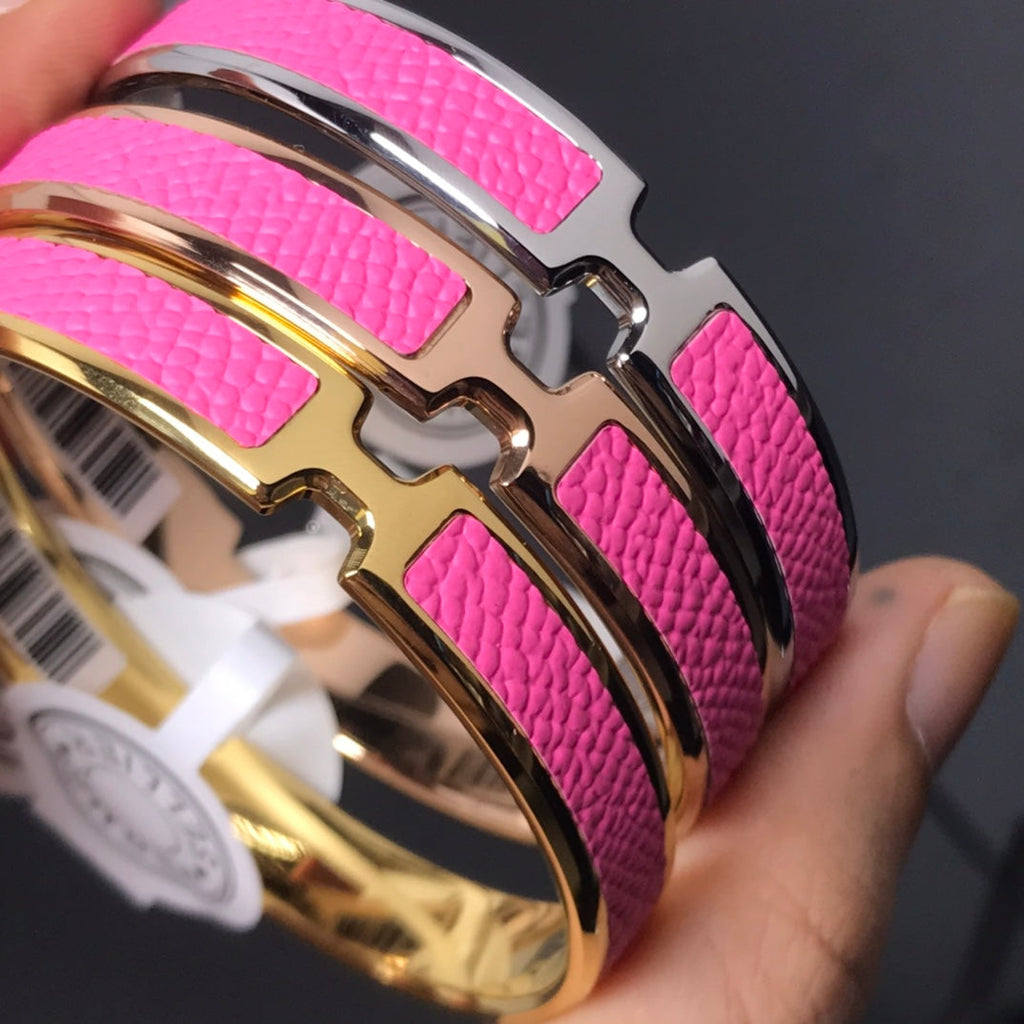 Hermes Olympe Pink 18K Gold Bracelet