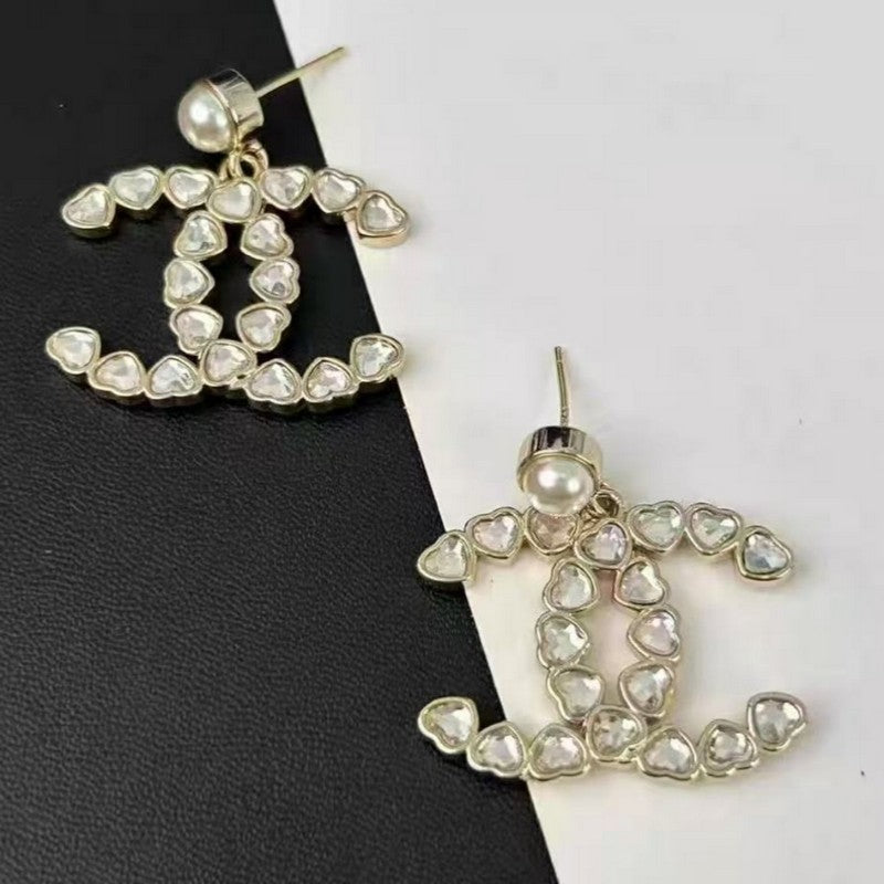 Chanel Pearl & Crystal 18K Gold Earrings
