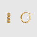 Gucci Double Embellished Script Letter 18K Gold Earrings