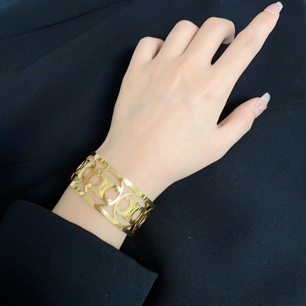 Celine Open Cuff 18K Gold Bracelet
