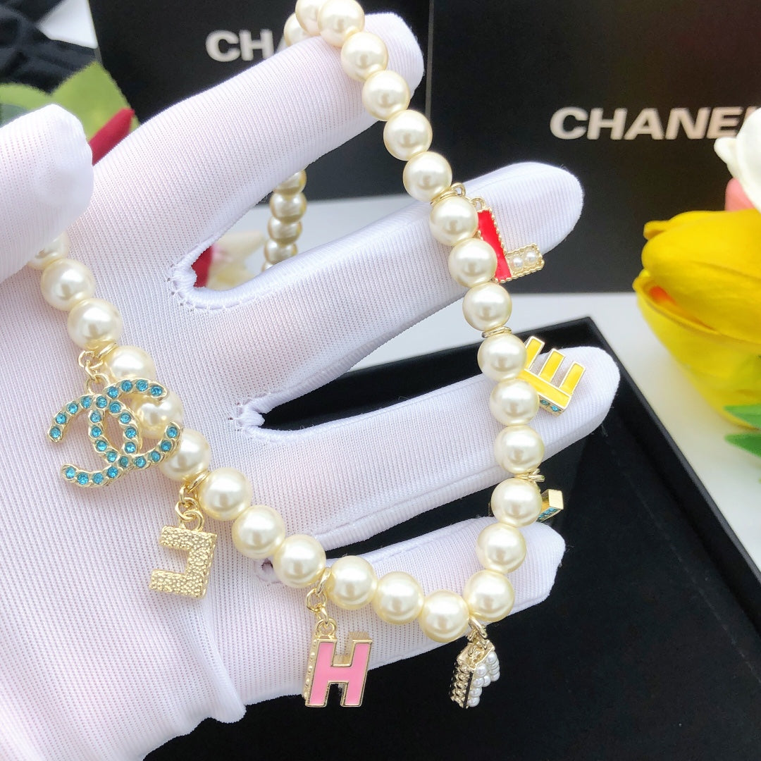 Dior Script Pearls 18K Gold Necklace