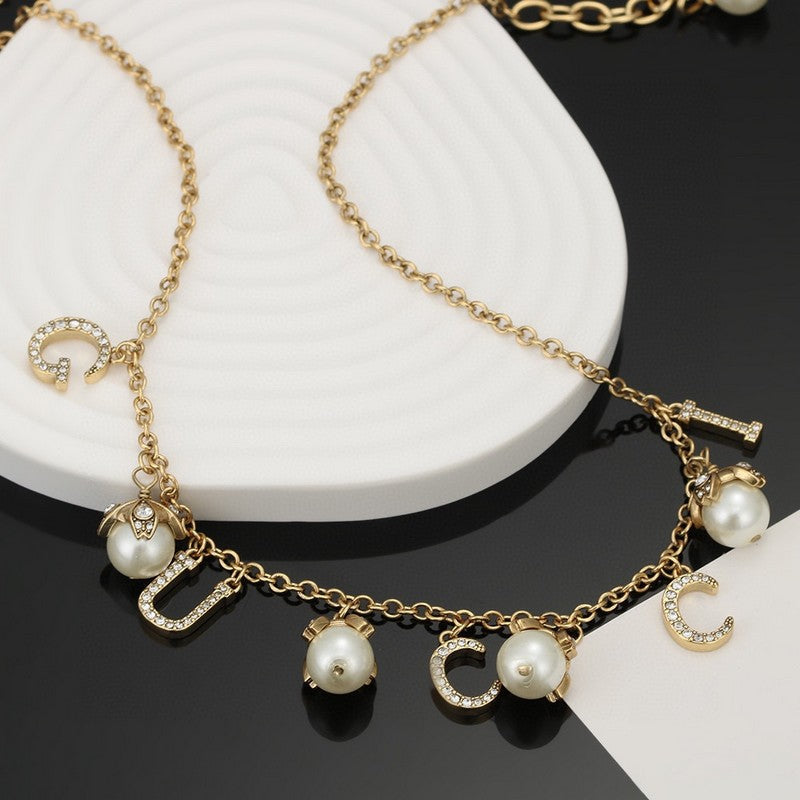 Gucci Double Pearl 18K Gold Necklace