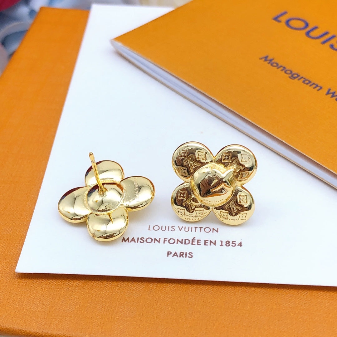 Louis Vuitton Vivienne 18K Gold Earrings