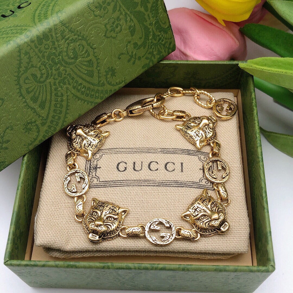 Gucci Double Tiger 18K Gold Bracelet