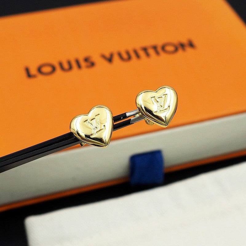 Louis Vuitton Heart 18K Gold Earrings