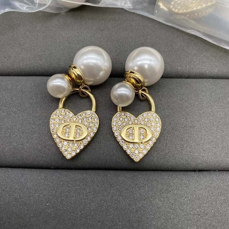Dior Diamond Lock 18K Gold Earrings