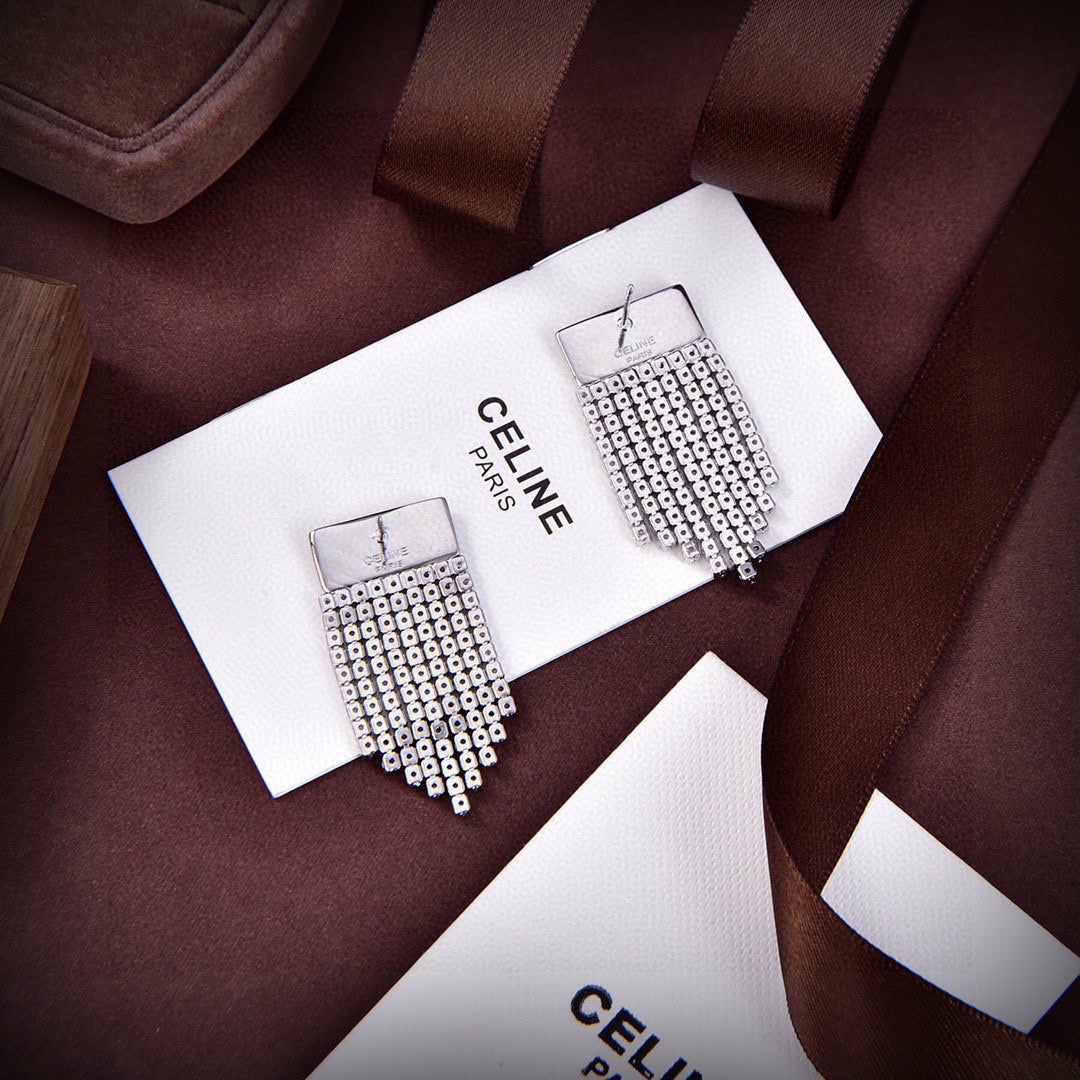 Celine Diamonds Tassel 18K Gold Earrings