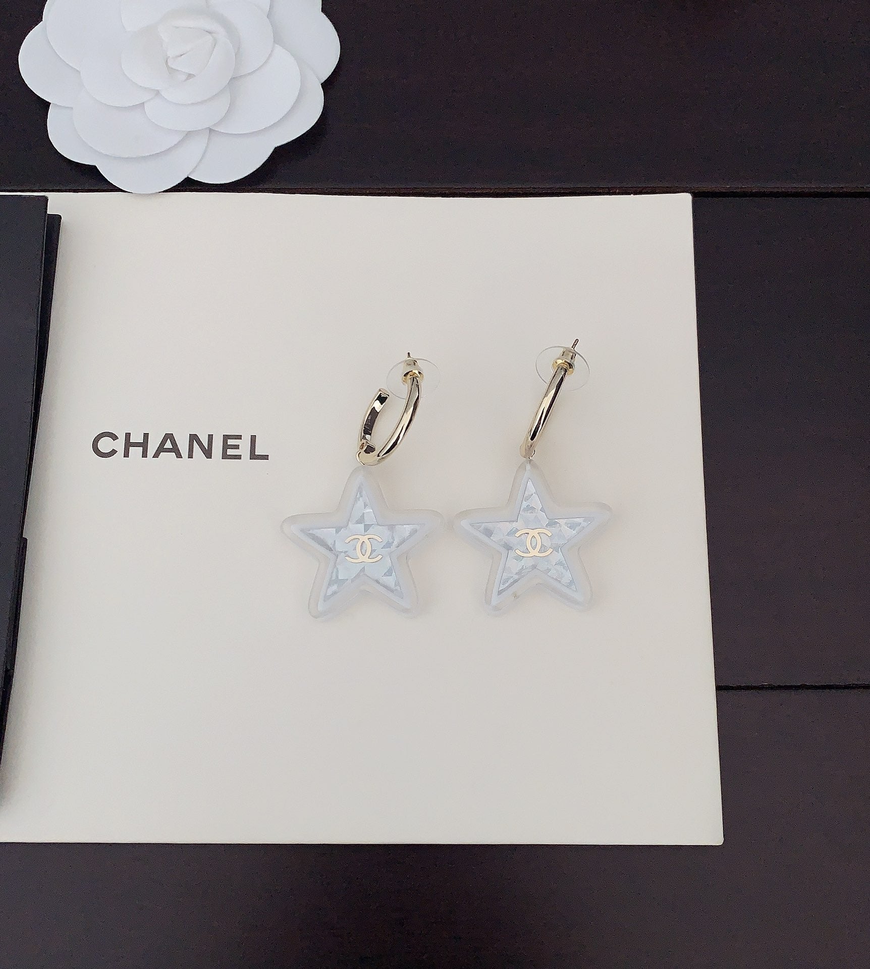 Chanel Star 18K Gold Earrings