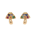Celine Colorful Mushroom 18K Gold Earrings