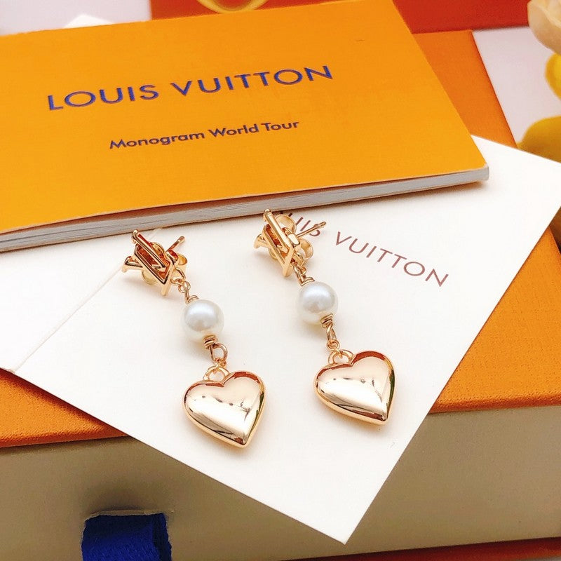Louis Vuitton Heart 18K Gold Earrings