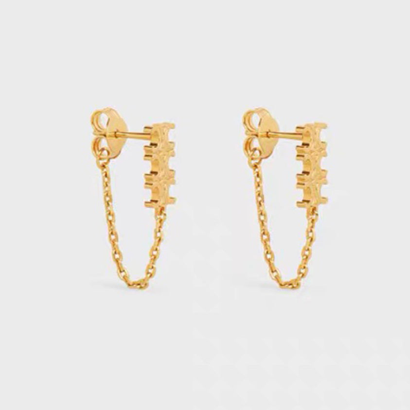 Celine Chain 18K Gold Earrings