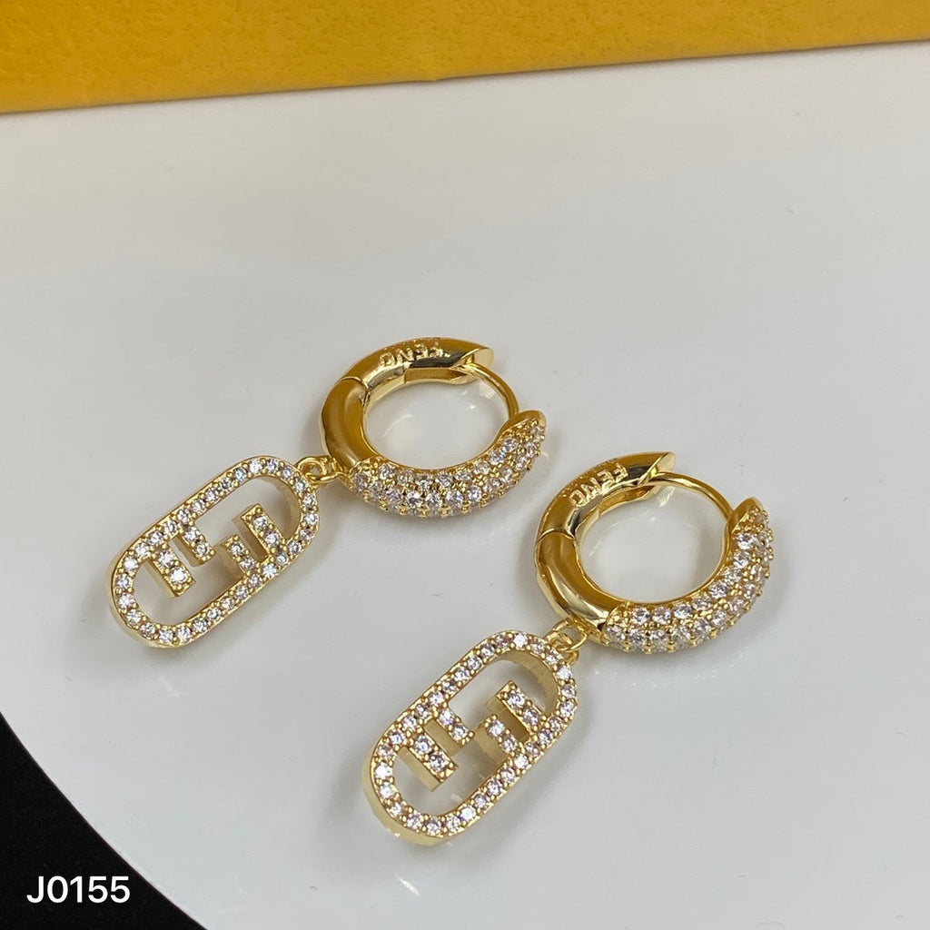 Fendi OLock Diamonds 18K Gold Earrings
