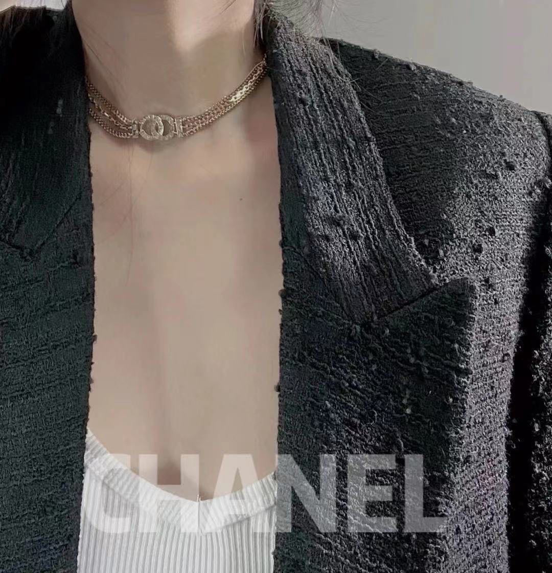 Chanel Chain Choker 18K Gold Necklace