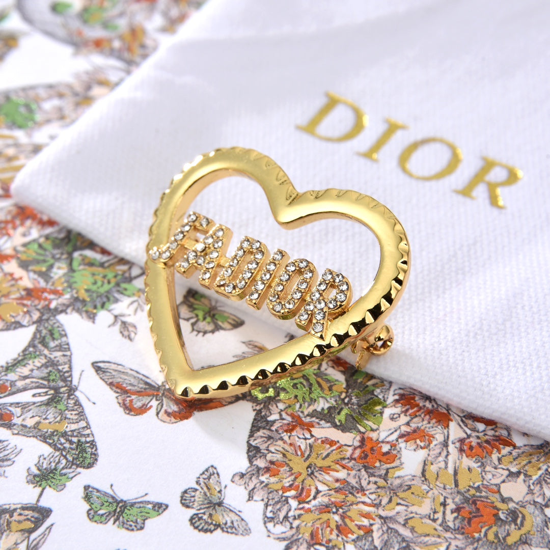 Dior J'adore Crystals 18K Gold Brooch