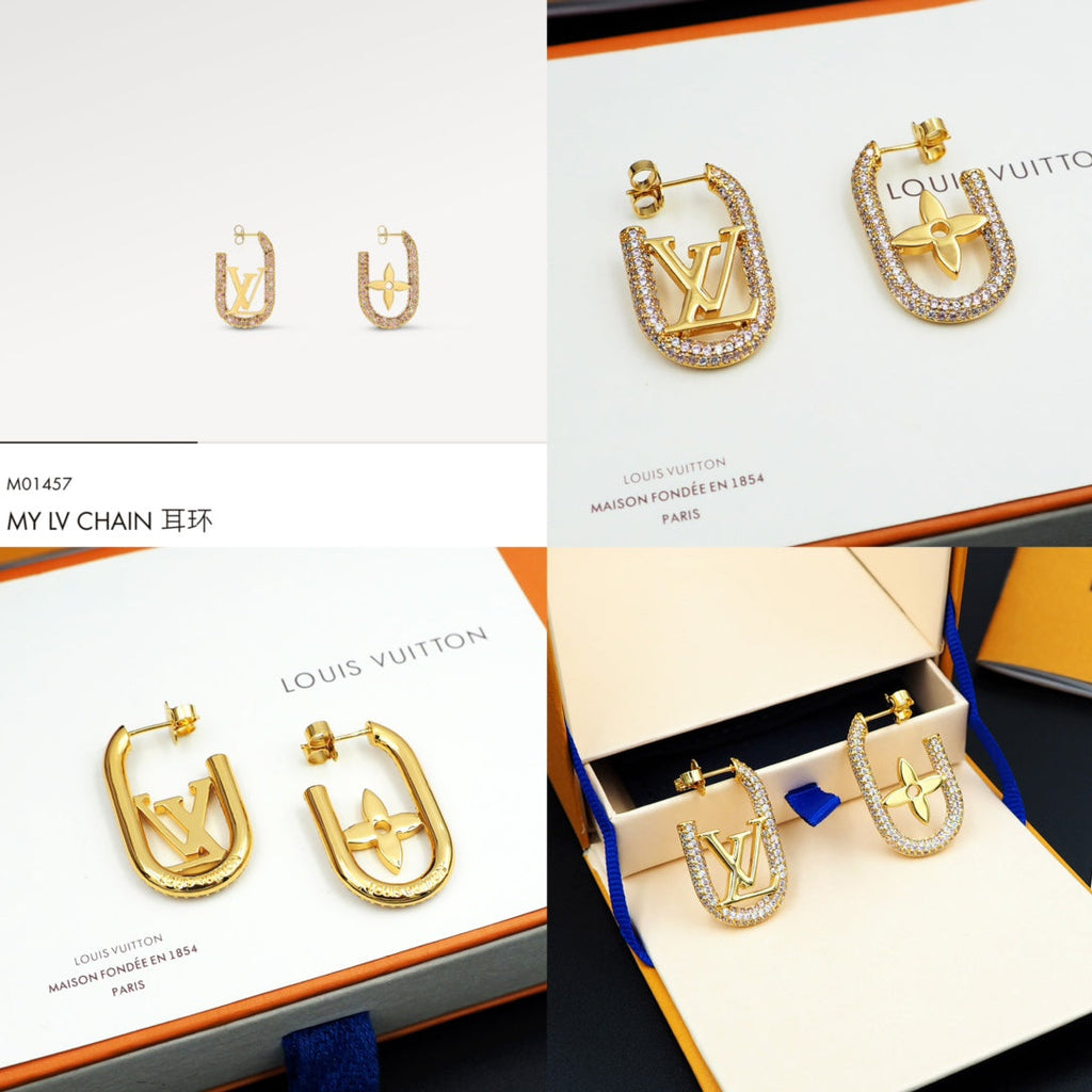 Louis Vuitton My Chain 18K Gold Earrings